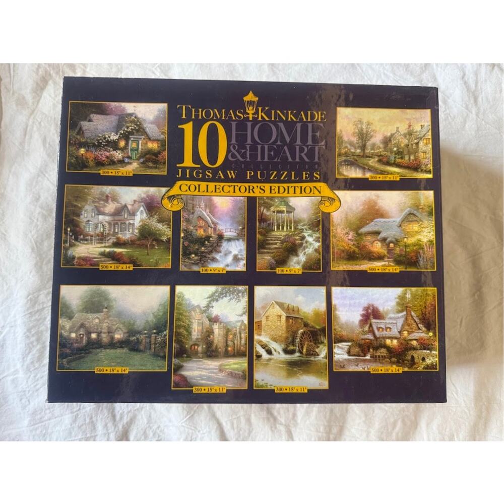 Thomas Kinkade Painter Light Home &‎ Heart Collectors Edition 10 Jigsaw Puzzles